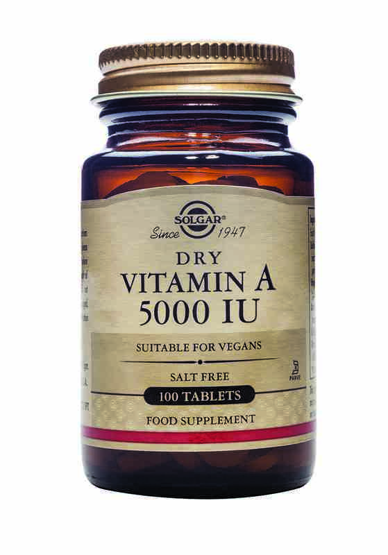 vitaminas VITAMINA A ´SECA´ 5000 UI palmitato 100 Comprimidos.
